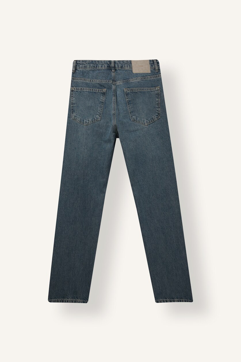 Erkek Koyu Yeşil Straight Fıt Jean