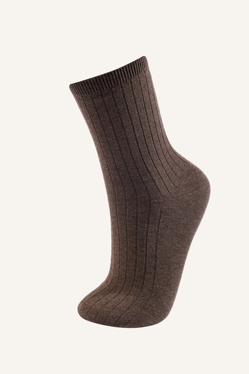 Women Brown 5 Piece Cotton Long sock