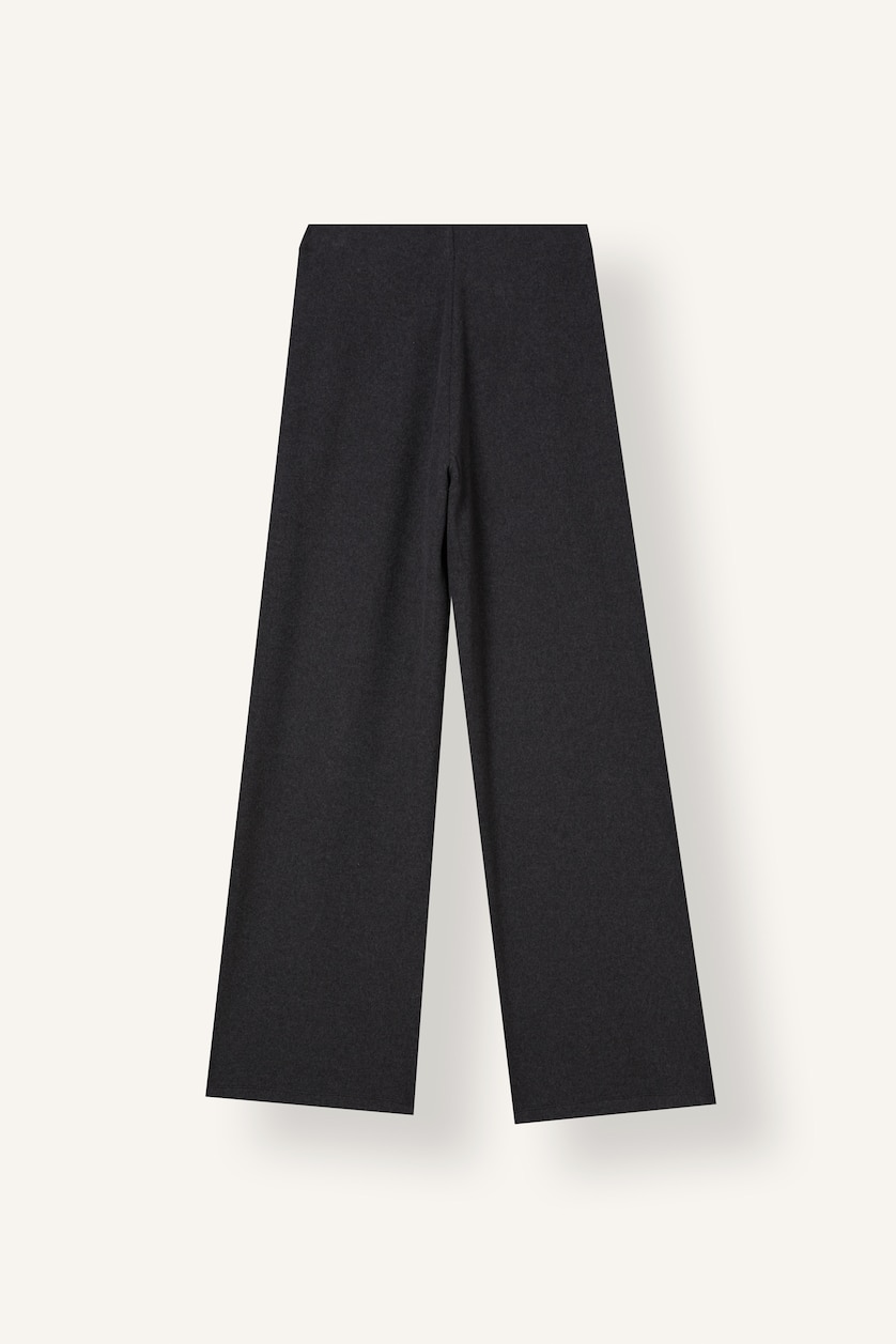 Women Anthracite Melange Wide Leg Trousers