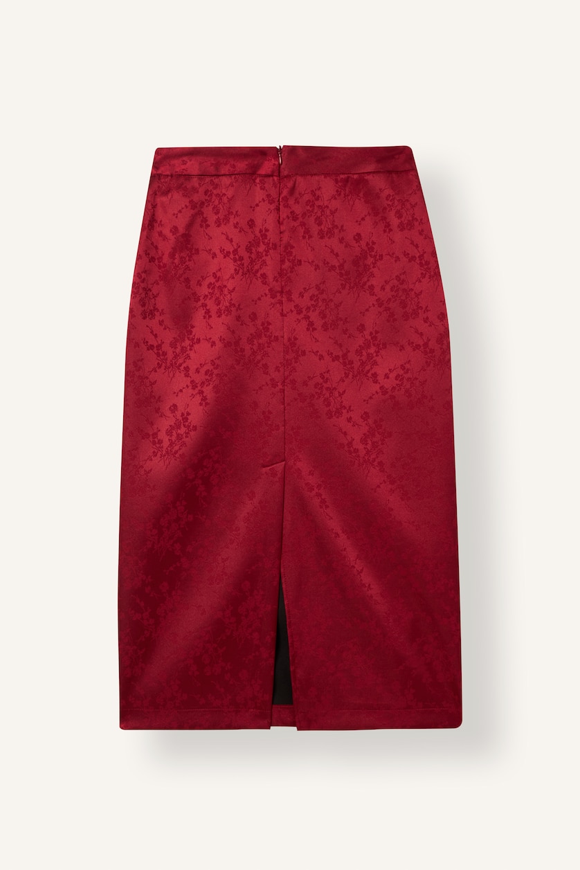 Women Bordeaux Pencil Skirt