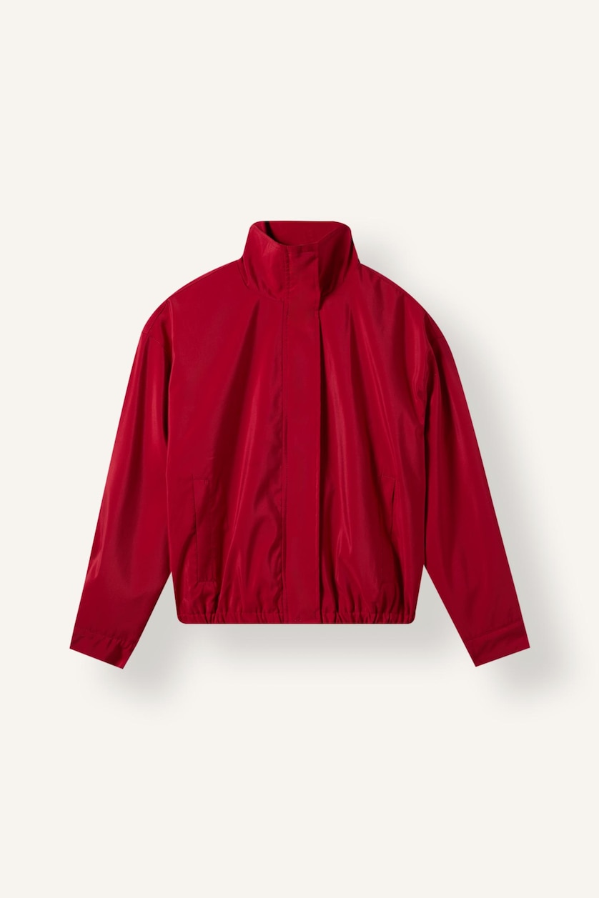 Kadın Bordo Dik Yaka Bengalin Bomber Ceket