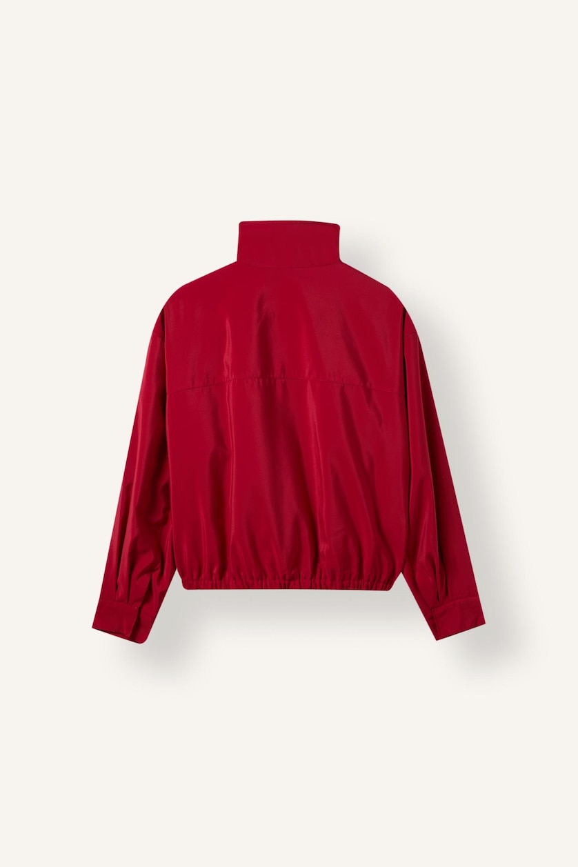 Kadın Bordo Dik Yaka Bengalin Bomber Ceket
