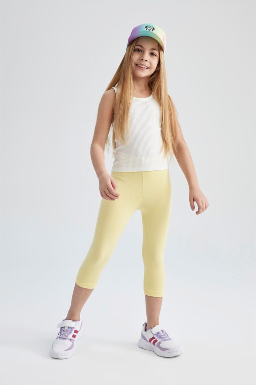 GIRLS & TEENS Yellow Girl Basic Straight Leggings