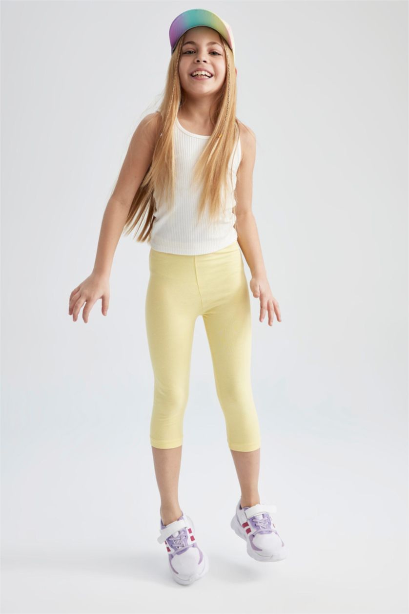 GIRLS & TEENS Yellow Girl Basic Straight Leggings