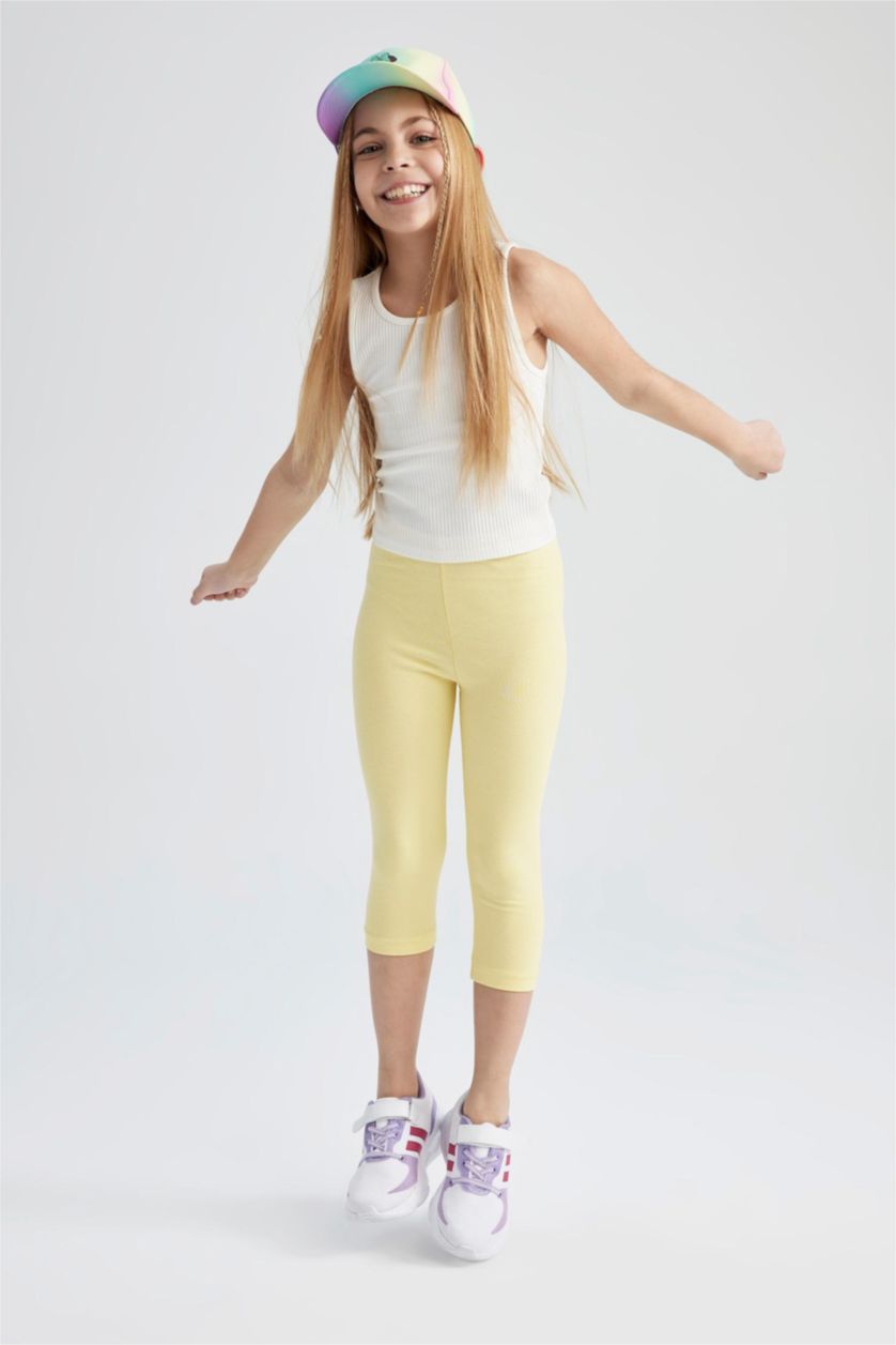 GIRLS & TEENS Yellow Girl Basic Straight Leggings