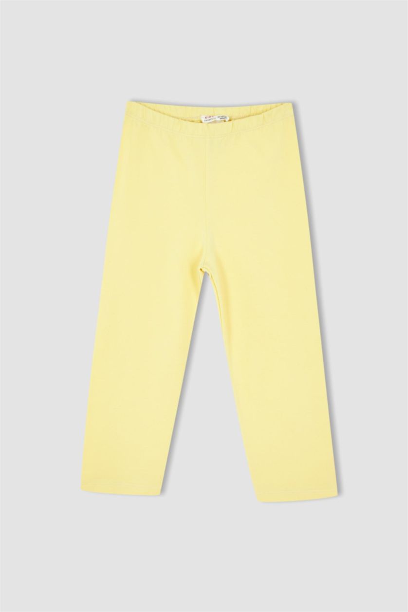 GIRLS & TEENS Yellow Girl Basic Straight Leggings