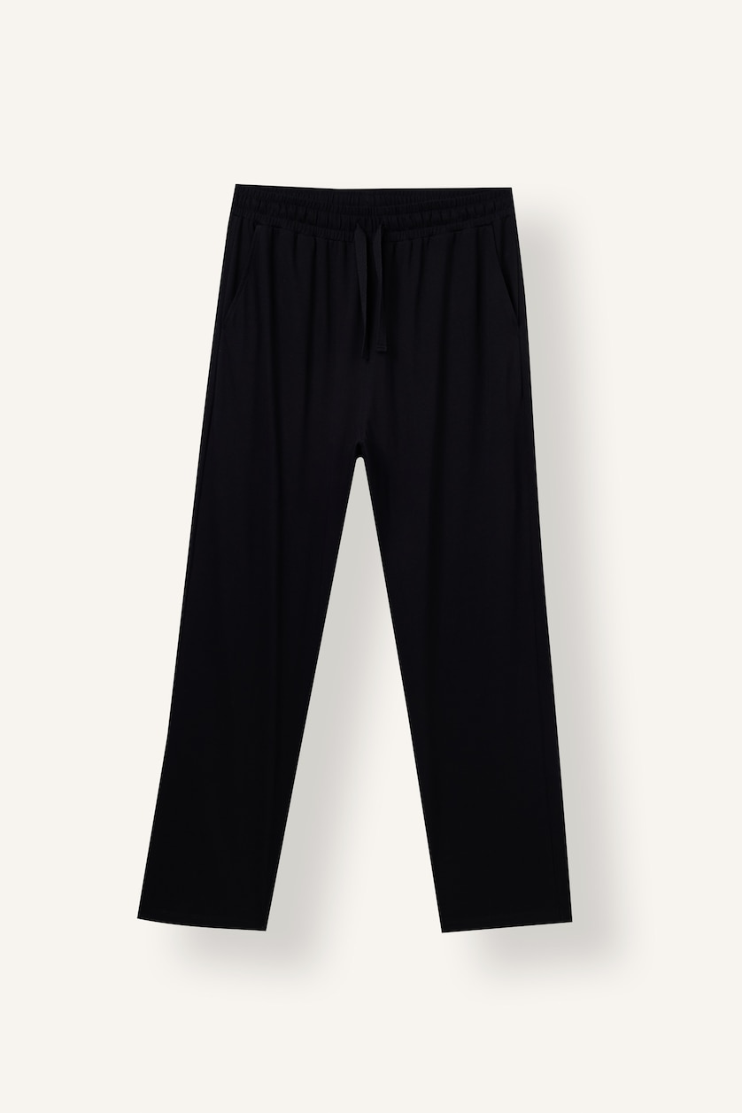 Men Black New Regular Fit Knitted Bottoms