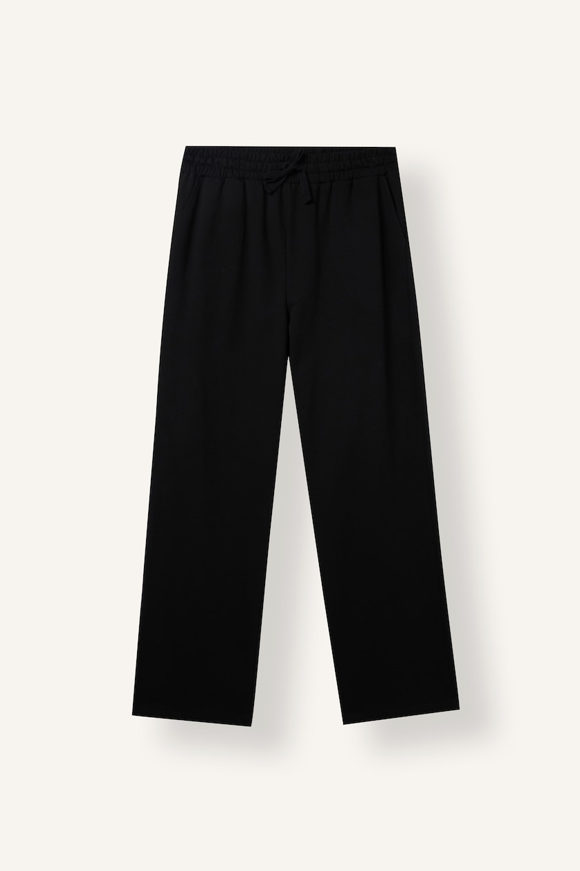 Men Black Relax Fit Knitted Bottoms