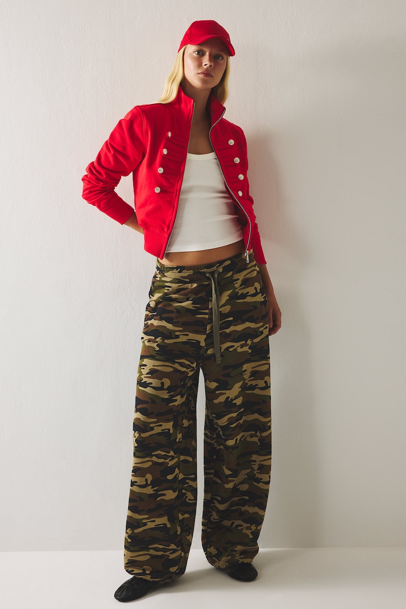 Women Khaki Normal Waist Balloon Fit Trousers