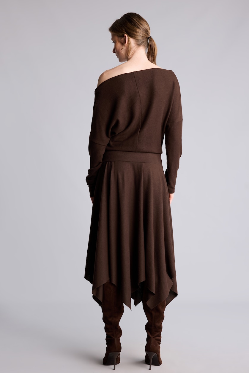 Women Brown A Cut Midi