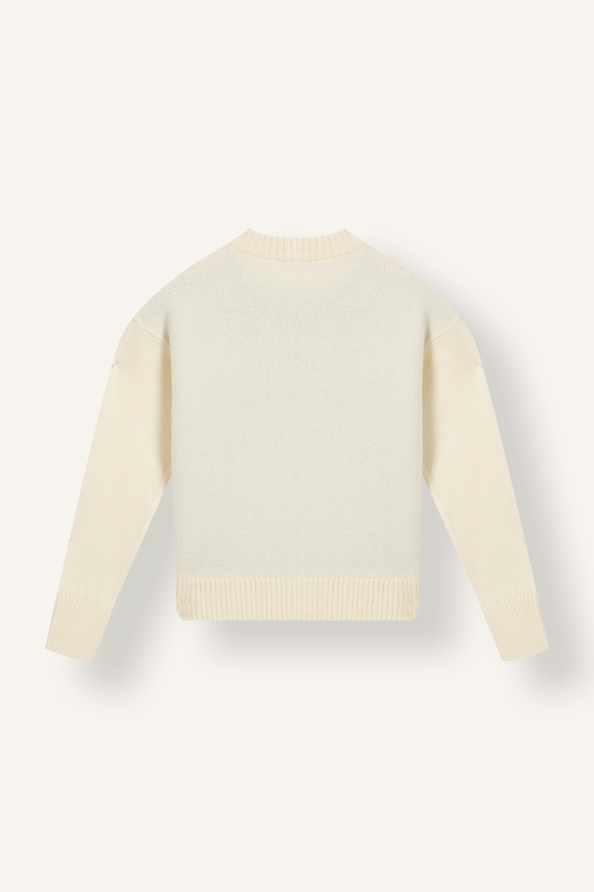 Young Girls - Teen Girls Ecru Girl Regular Fit Dağ Desenli Crew Neck Pullover