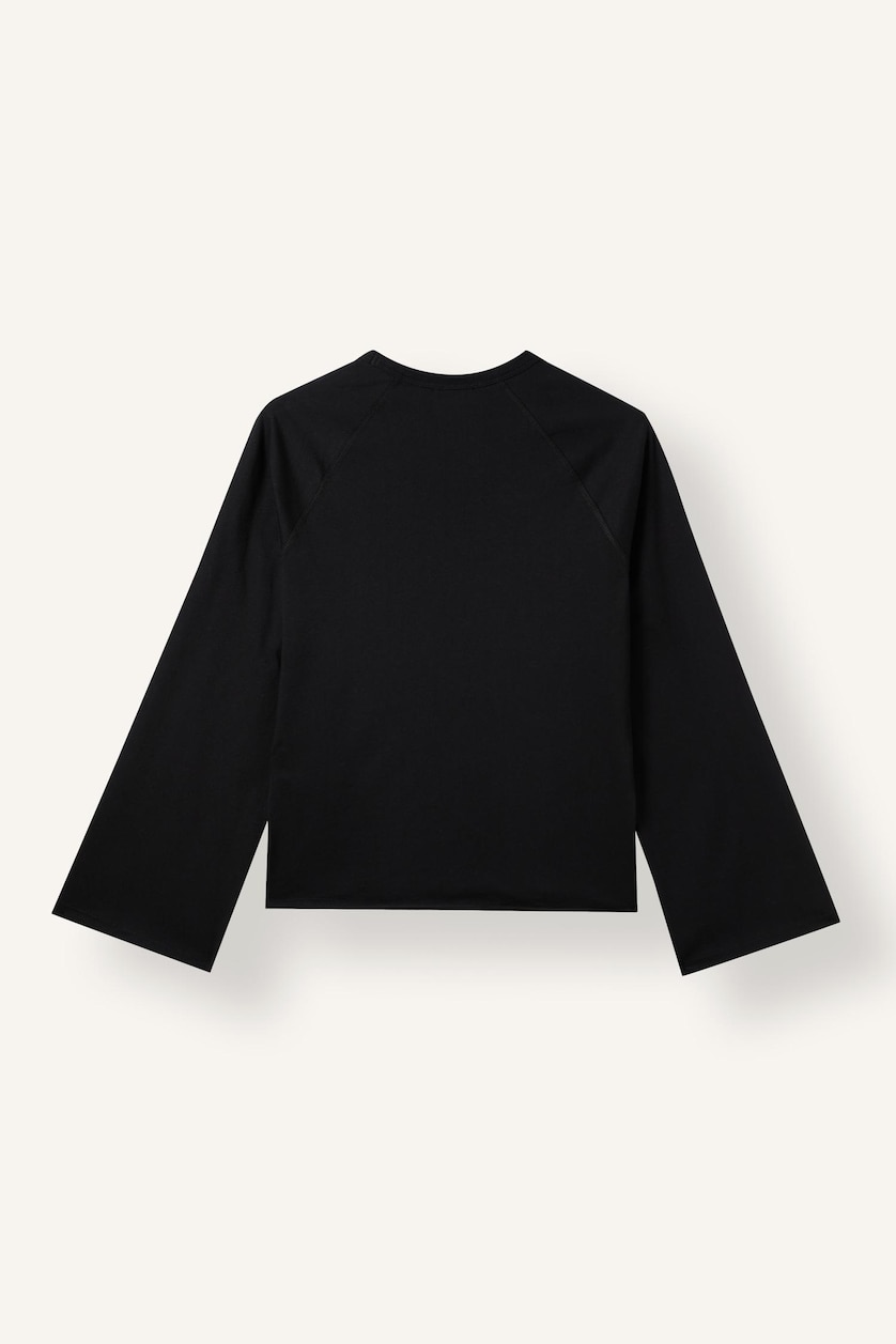 Women Black Relax Fit Crew Neck T-Shirt