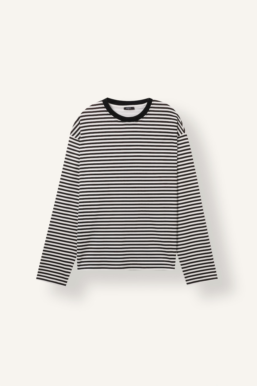 Men Black Boxy Fit Long Sleeve T-Shirt