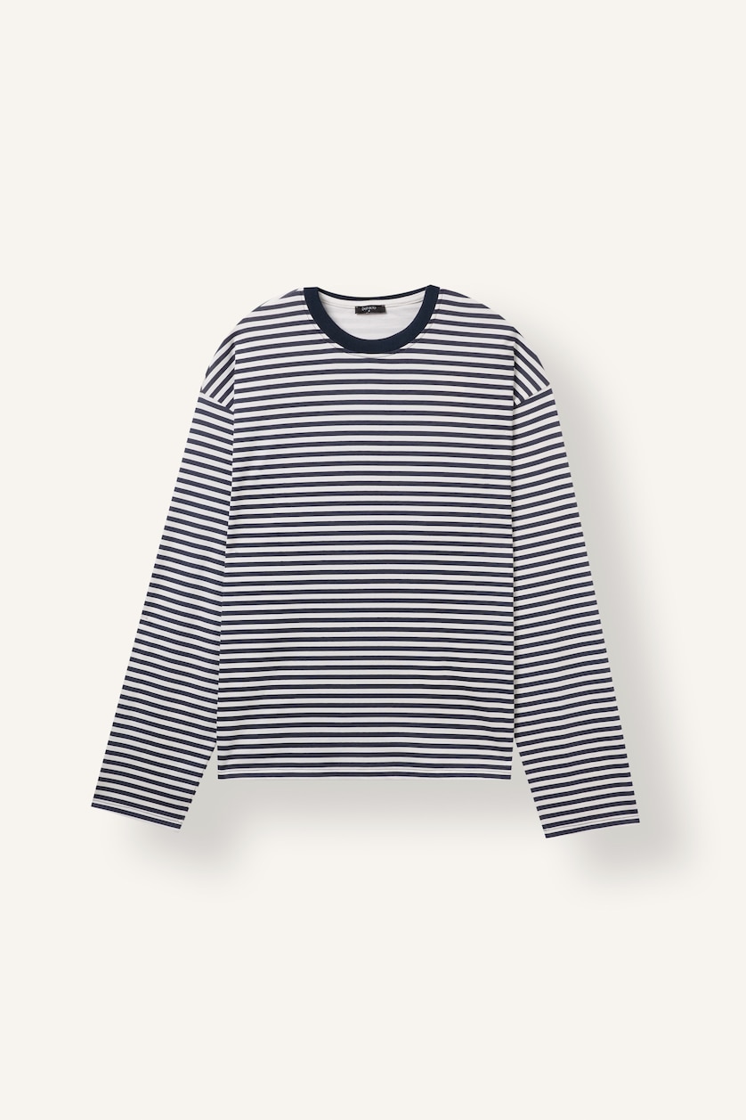 Men NAVY Boxy Fit Long Sleeve T-Shirt