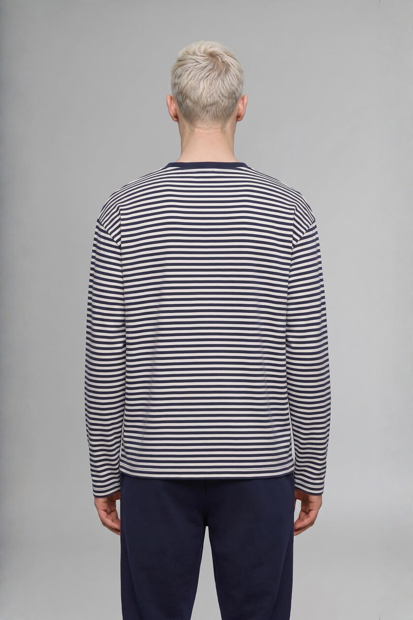 Men NAVY Boxy Fit Long Sleeve T-Shirt