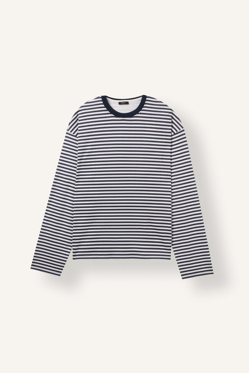Men NAVY Boxy Fit Long Sleeve T-Shirt