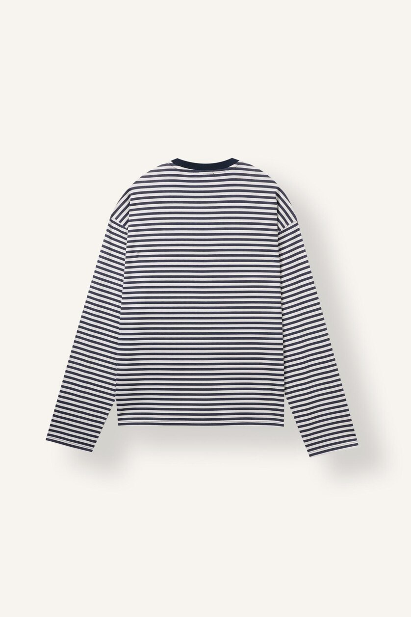 Men NAVY Boxy Fit Long Sleeve T-Shirt