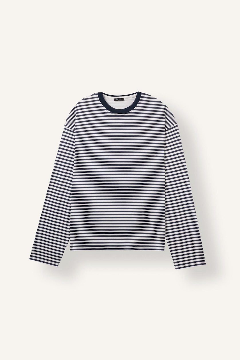 MAN NAVY Boxy Fit Long Sleeve T-Shirt