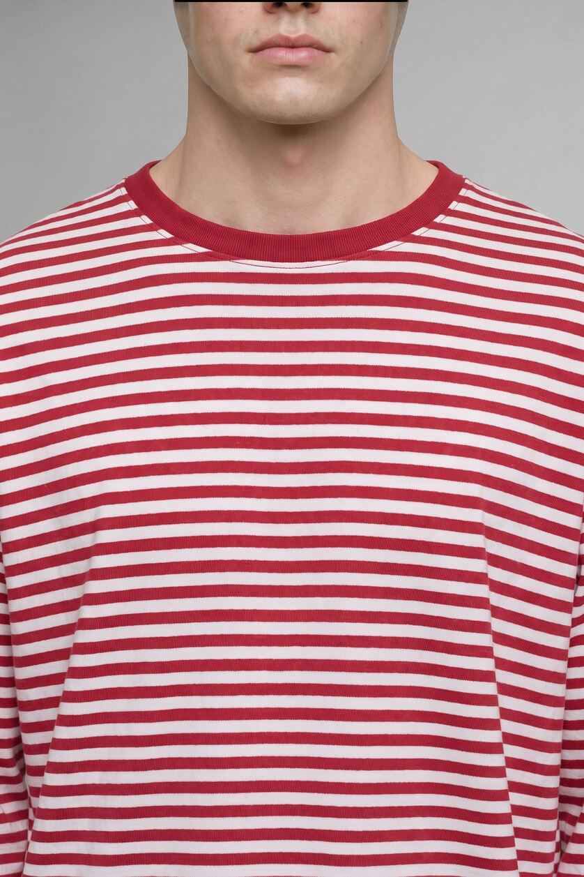 Men Red Boxy Fit Long Sleeve T-Shirt