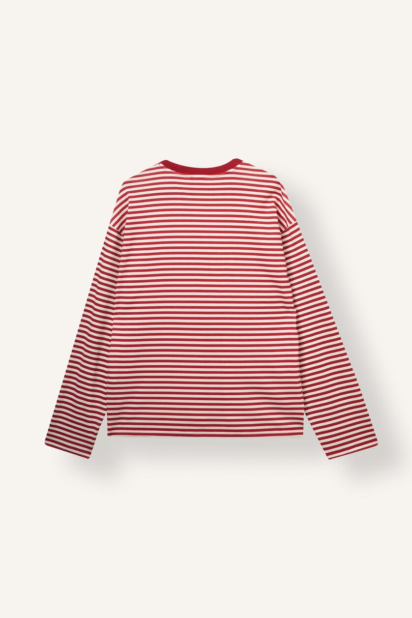 Men Red Boxy Fit Long Sleeve T-Shirt