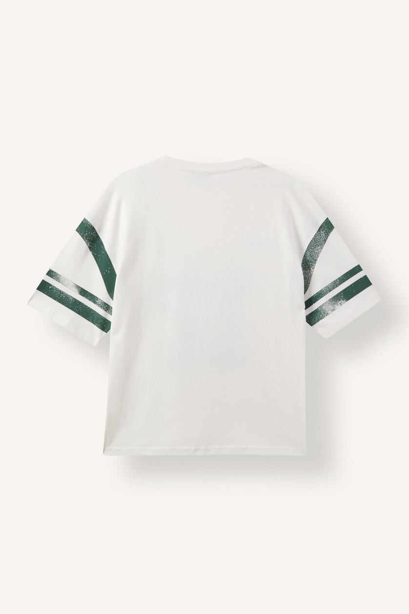 Men Ecru Boxy Fit Short Sleeve T-Shirt