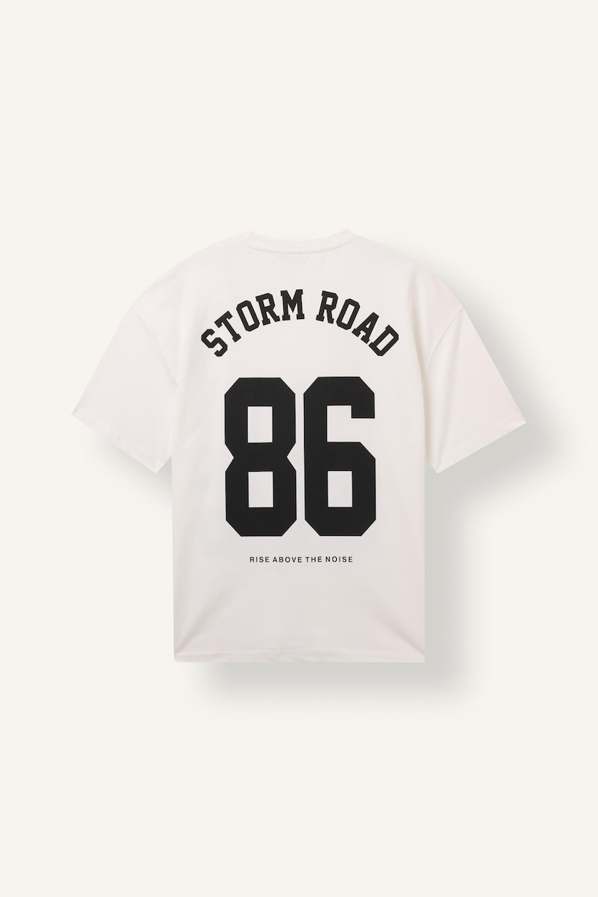 Men Ecru Boxy Fit Short Sleeve T-Shirt