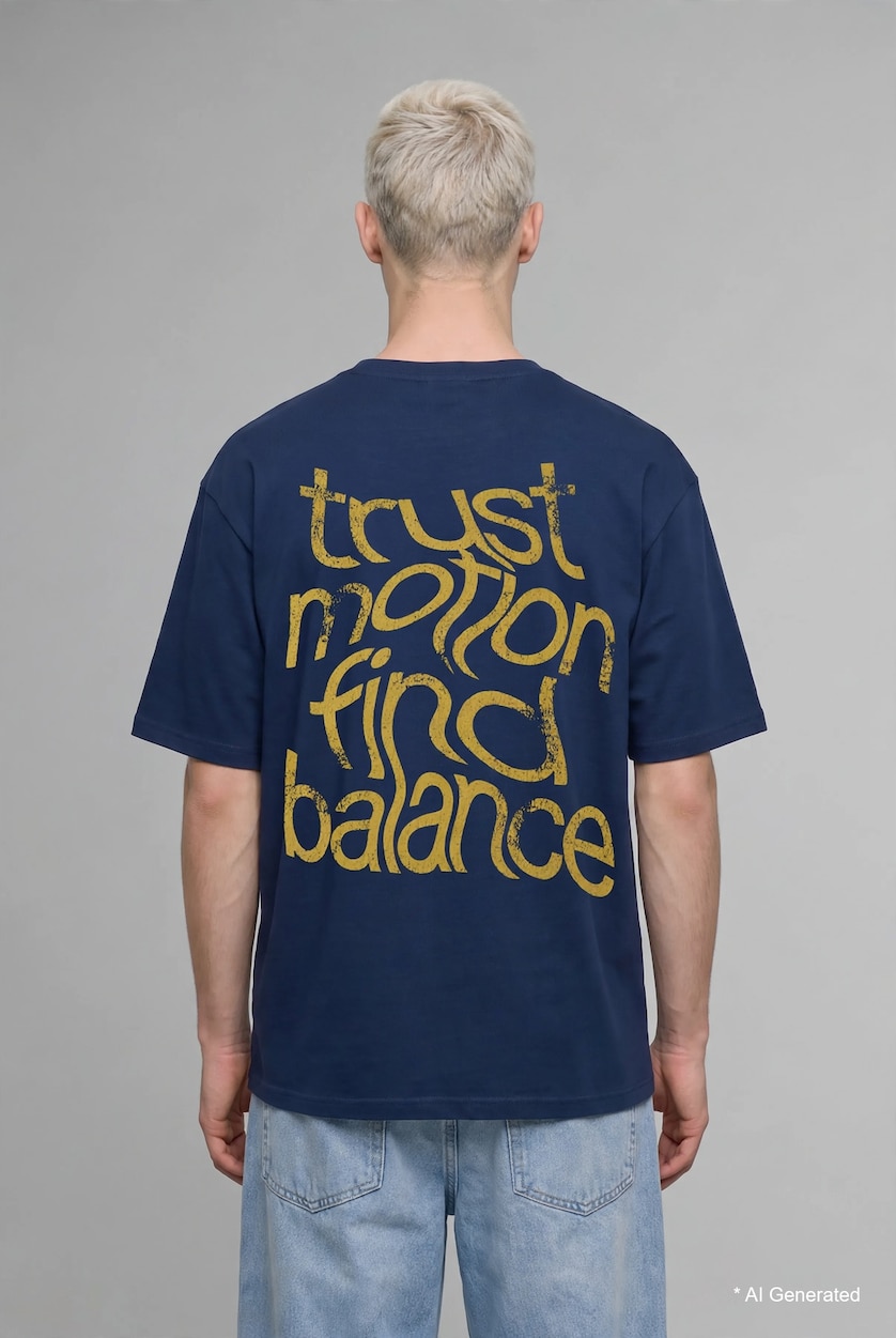 Men Indigo Boxy Fit Short Sleeve T-Shirt