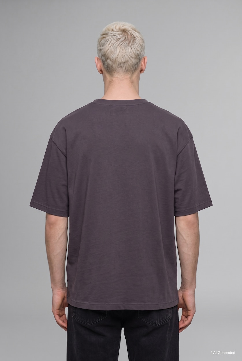 Man Anthracite Boxy Fit Short Sleeve T-Shirt