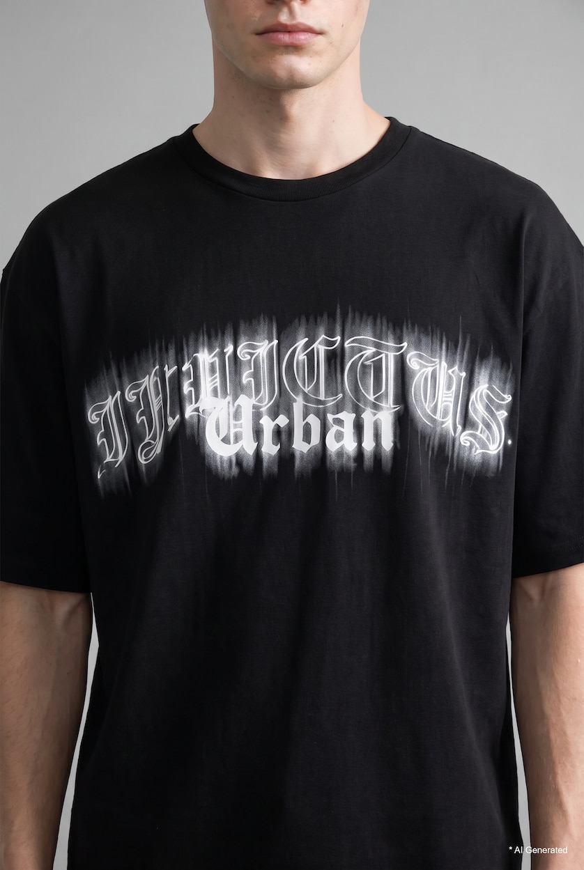 Men Black Boxy Fit Short Sleeve T-Shirt
