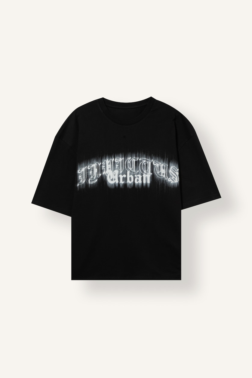 Men Black Boxy Fit Short Sleeve T-Shirt