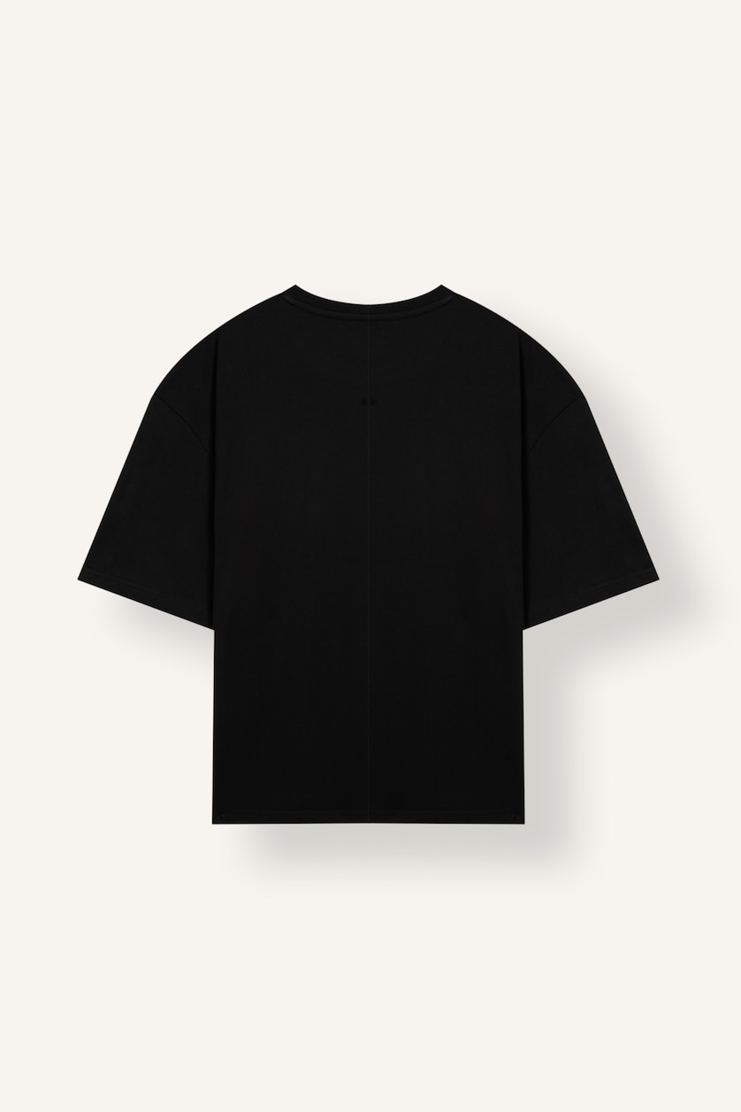 Men Black Boxy Fit Short Sleeve T-Shirt