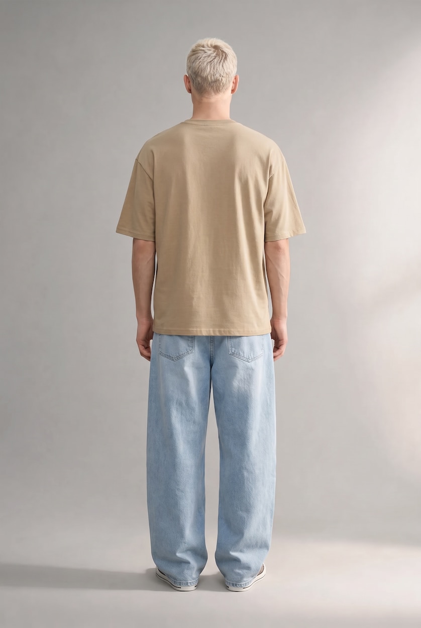 Men Light Vison Boxy Fit Short Sleeve T-Shirt