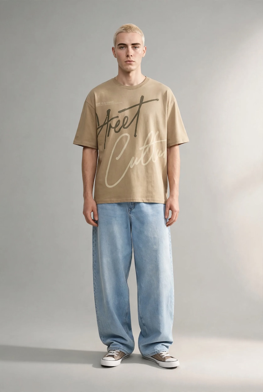 Men Light Vison Boxy Fit Short Sleeve T-Shirt