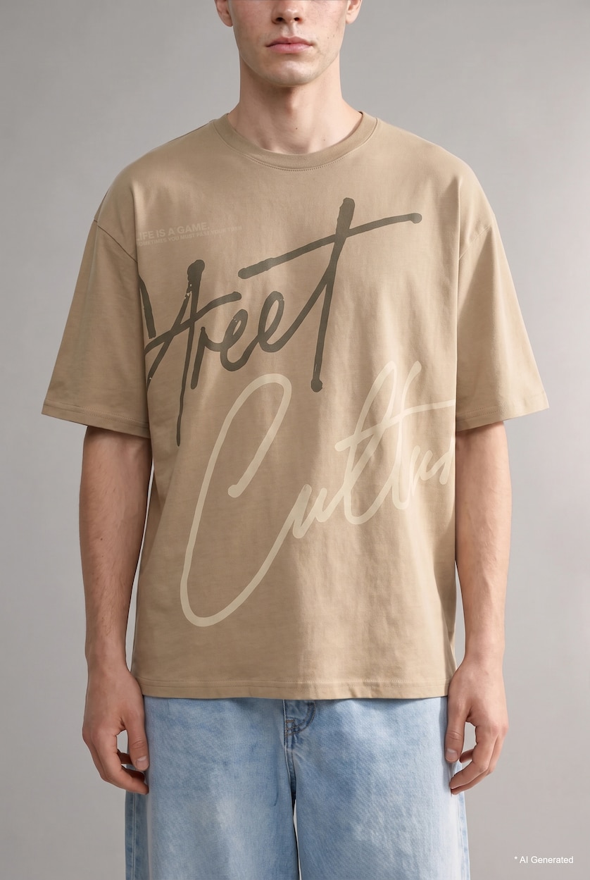 Men Light Vison Boxy Fit Short Sleeve T-Shirt