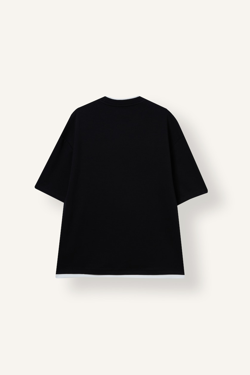 Men Black Boxy Fit Short Sleeve T-Shirt