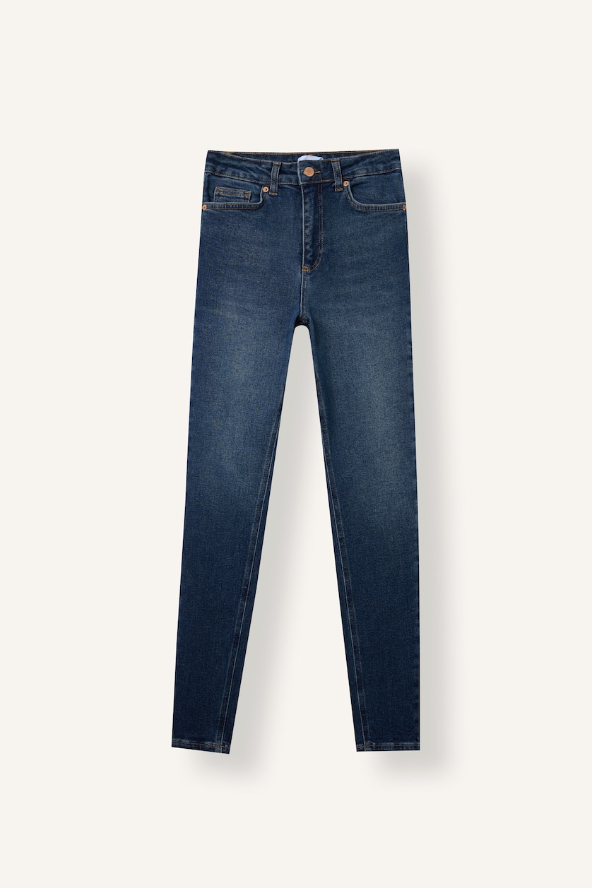 Kadın Koyu Mavi Skinny Fit Yüksek Bel Jean