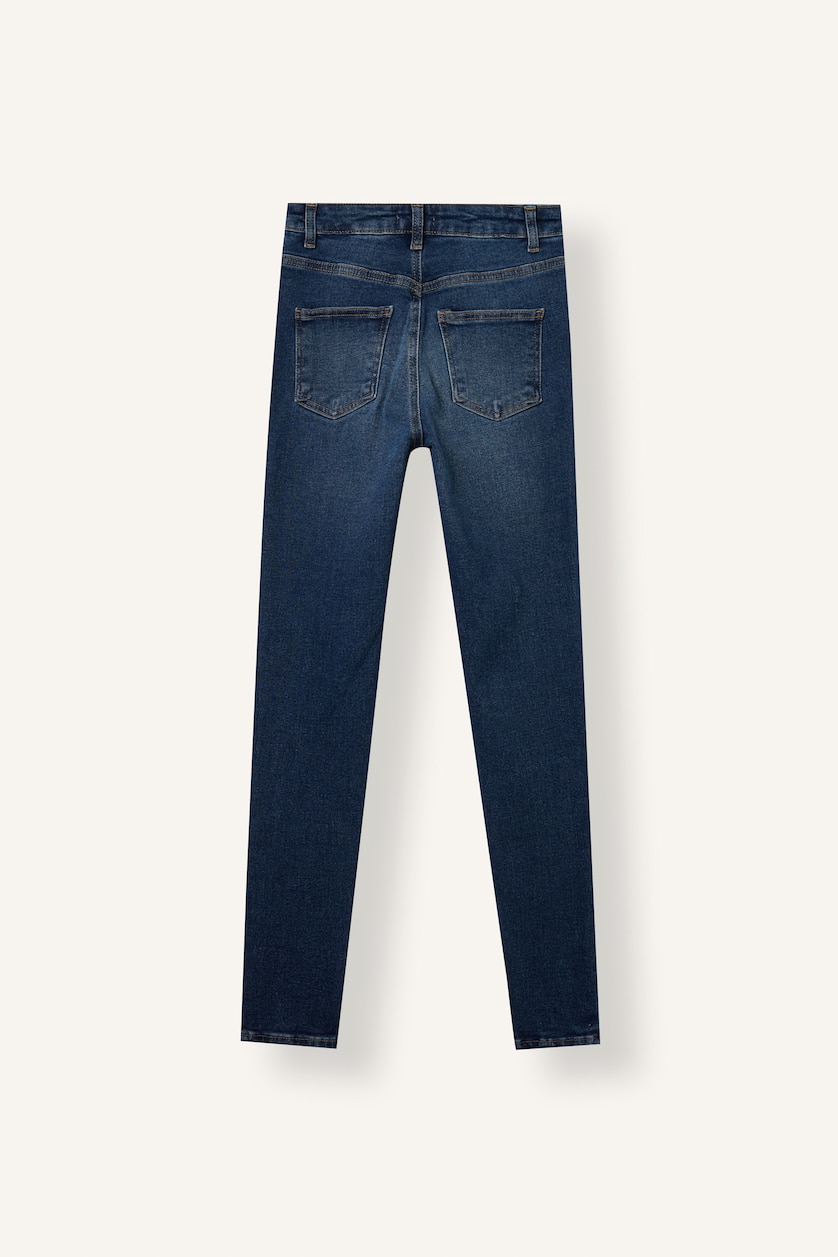 Kadın Koyu Mavi Skinny Fit Yüksek Bel Jean