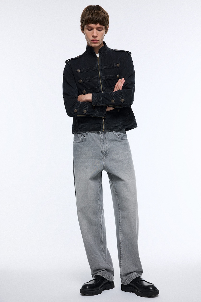 Men Black Zipper Jacket