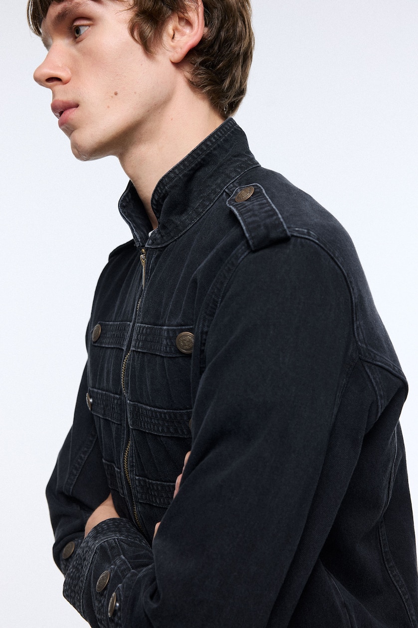 Men Black Zipper Jacket