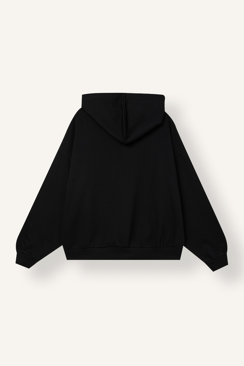 Kadın Siyah Scooby Doo Oversıze Kapüşonlu Kalın Sweatshirt