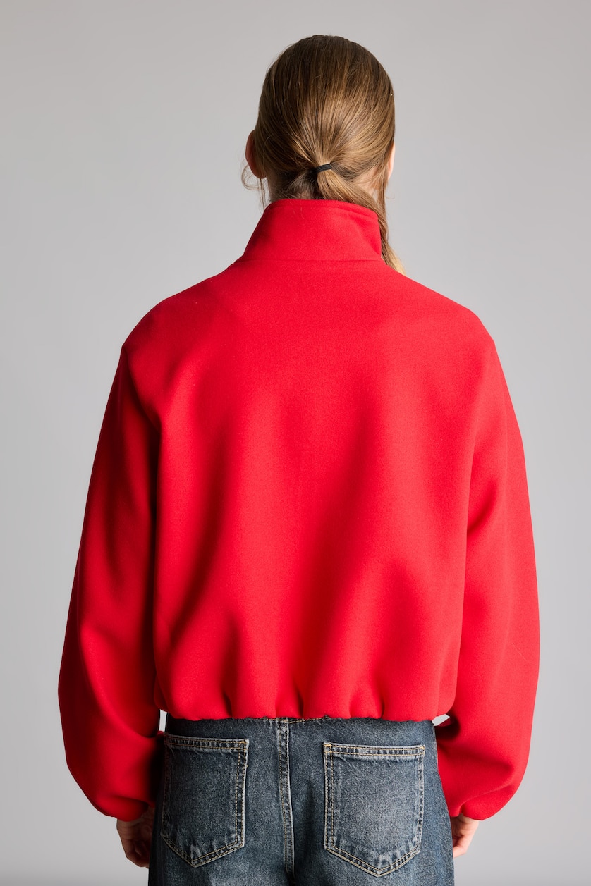 Women Red Zipper Cachet