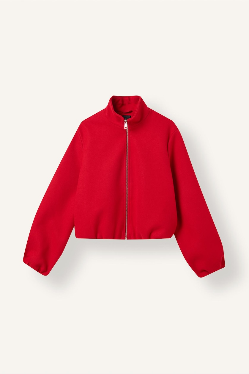 Women Red Zipper Cachet