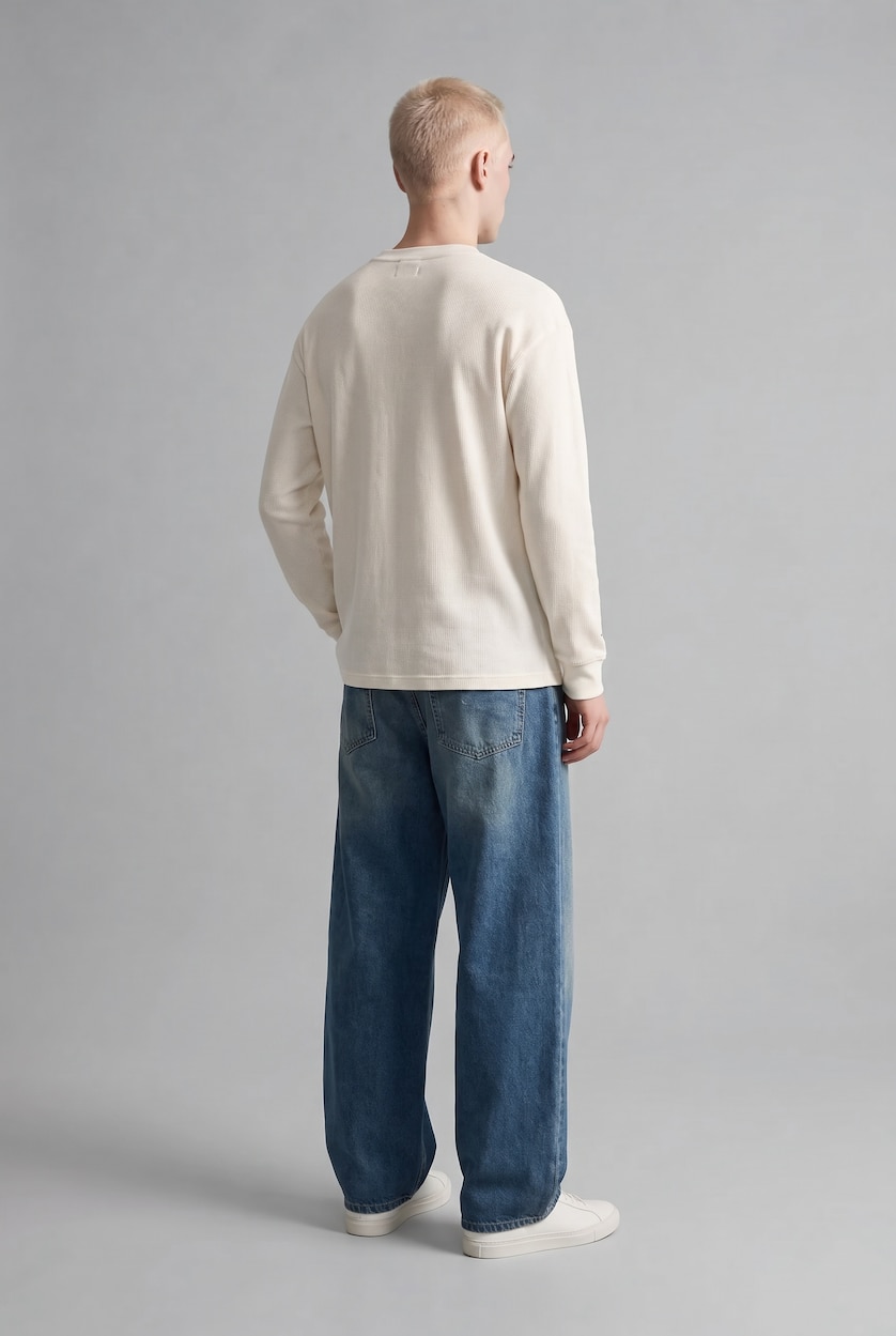 Erkek Koyu Mavi Super Baggy Fıt Jean