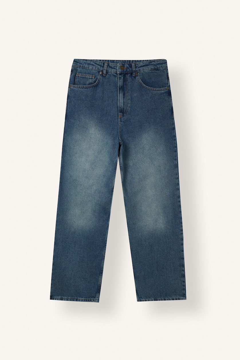 Erkek Koyu Mavi Super Baggy Fıt Jean