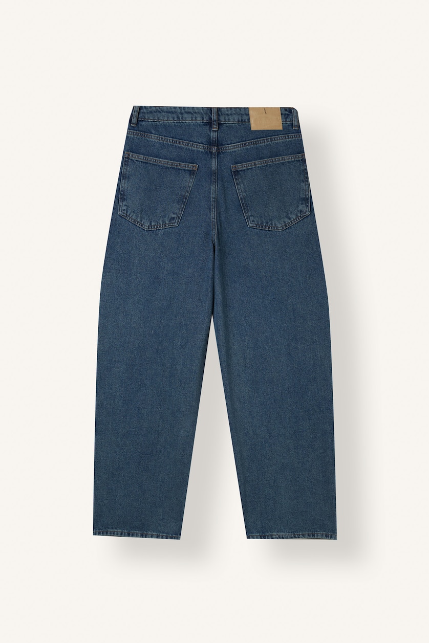 Erkek Koyu Mavi Super Baggy Fıt Jean