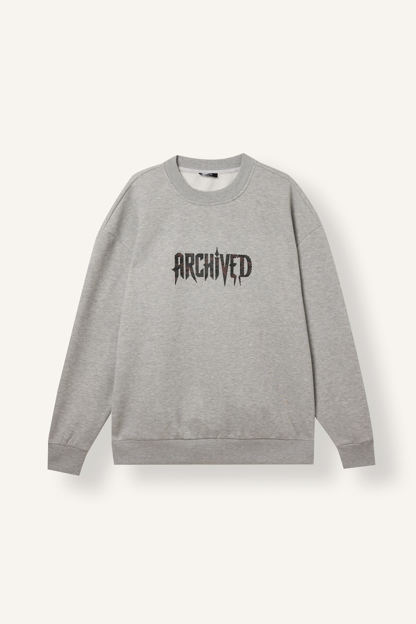 Men Grey Melange Soft Hairy Inside Sweatshirt