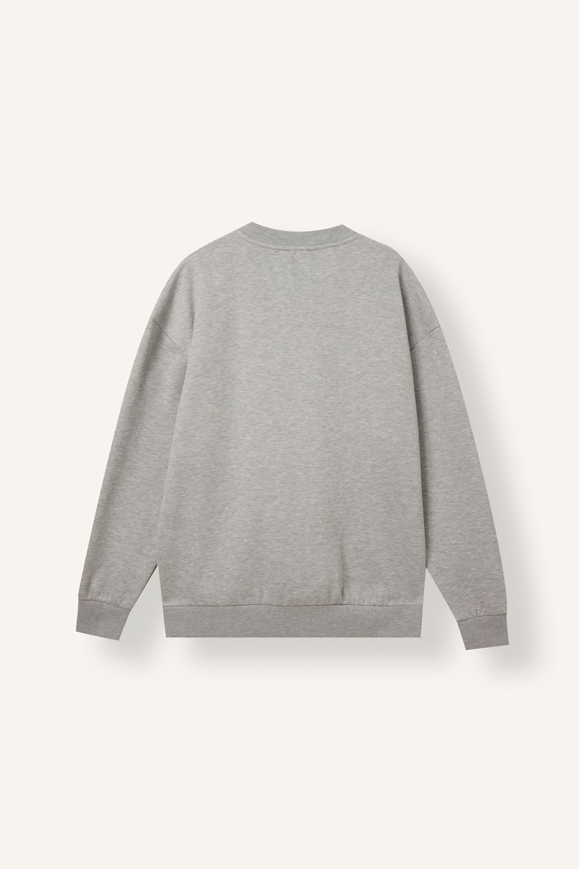 Men Grey Melange Soft Hairy Inside Sweatshirt