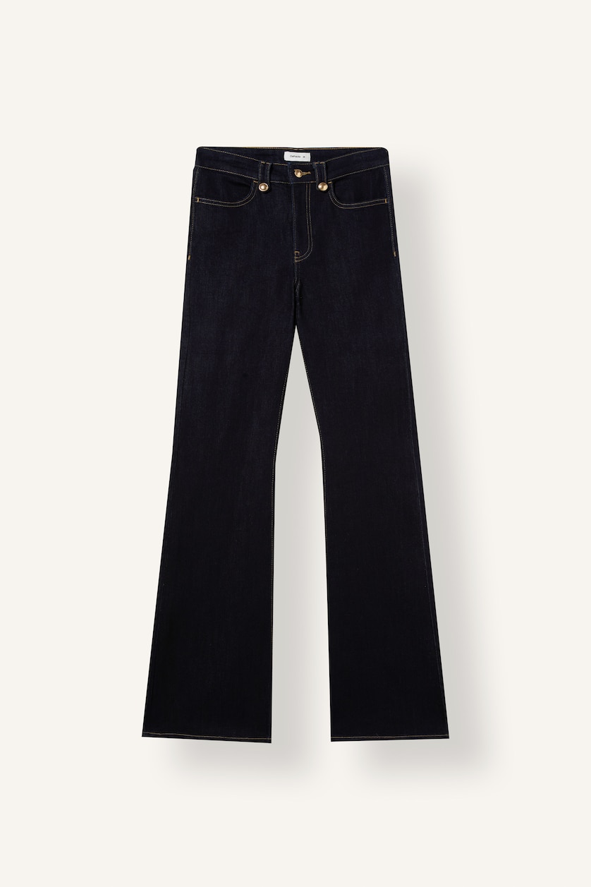 Women Blue Black Normal Waist Flare Trousers