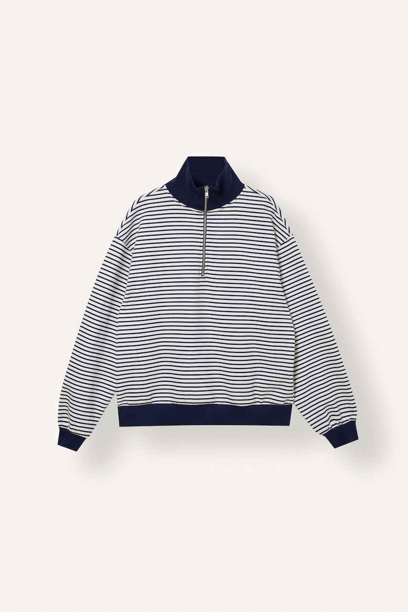 Kadın Lacivert Slım Fıt Kalın Sweatshirt Kumaşı Sweatshirt
