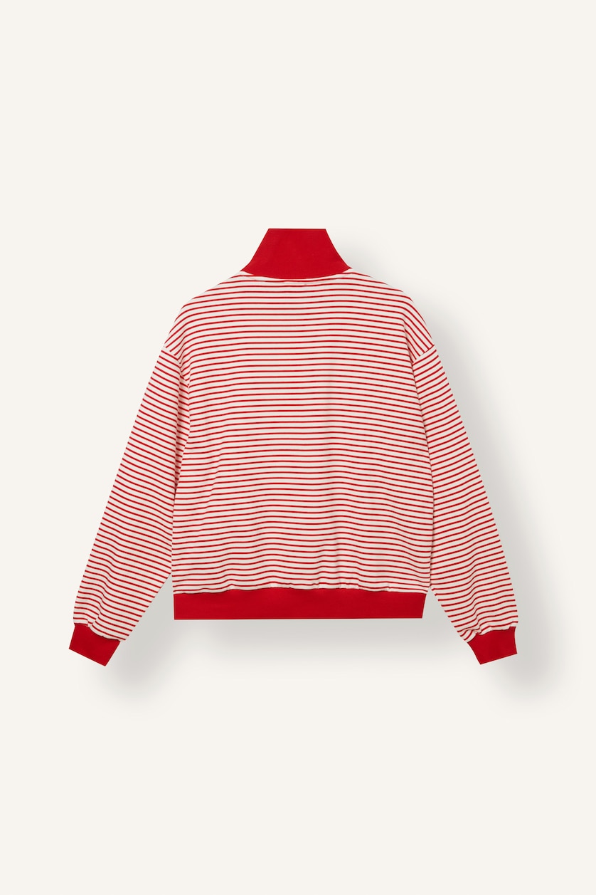 Kadın Kırmızı Slım Fıt Kalın Sweatshirt Kumaşı Sweatshirt